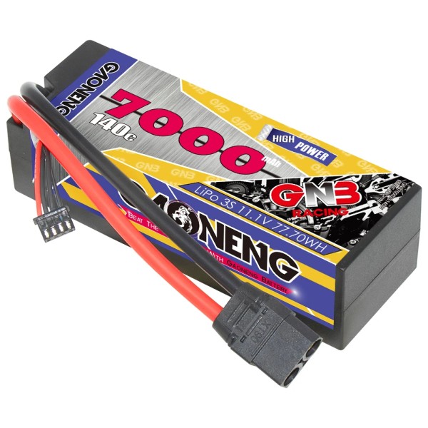 GNB GAONENG 7000MAH 3S 11.1V 140C XT90 RC LiPo Battery 1:10 1:8 Scale RC Car Hard Case Cabled